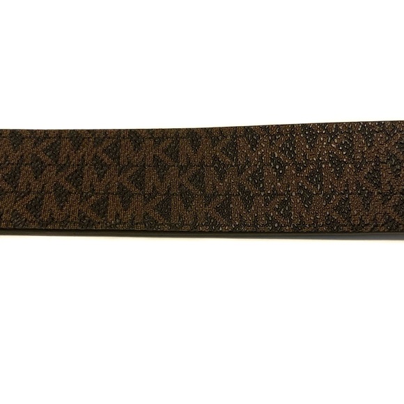 Michael Kors Brown Tan Logo Gold Buckle Belt NWT - Picture 7 of 9